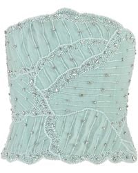 Costarellos - Lightweight Tulle Floral Bodice Top - Lyst