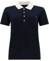 A.P.C. - Polo Shirt With Logo And Contrasting Collar - Lyst