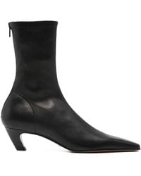 KHAITE - Arizona Leather Ankle Boots - Lyst