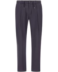 Herno - Dyed And Waterproof Stretch Cotton Trousers With Elasticated Waistband - Lyst
