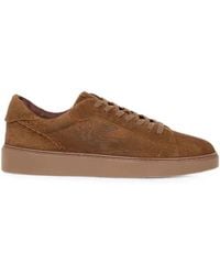 Etro - Calf Leather Lace-Up Casual Sneakers - Lyst