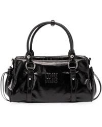 Miu Miu - Glossy Leather Handbag - Lyst