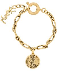 Saint Laurent - Cassandre Medallion Bracelet - Lyst
