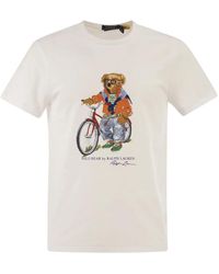 Polo Ralph Lauren - Cotton T-Shirt With Polo Bear Print - Lyst