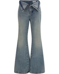 McQueen - High-Waisted Flared Cotton Denim Jeans - Lyst