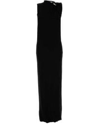 Jean Paul Gaultier - Stretch Viscose Double Layer Long Dress With Gaul - Lyst