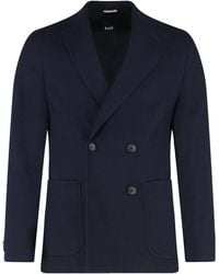 BOSS - Double-Breasted Wool Jacket - Lyst