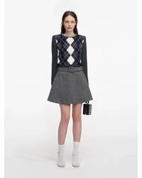 Self-Portrait - Argyle Crystal Trim Jumper - Lyst