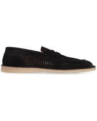 Dolce & Gabbana - Calfskin Round-Toe Loafers - Lyst