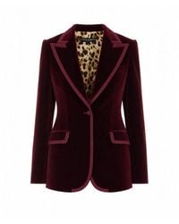 Dolce & Gabbana - Single Breasted Velvet Jacket - Lyst