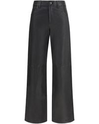 7 For All Mankind - Straight-Leg Leather Pants - Lyst