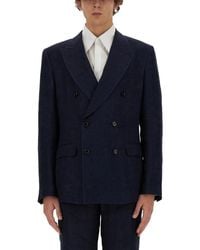 Dolce & Gabbana - Double-Breasted Jacket Linen - Lyst
