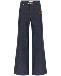 A.P.C. - Wide-Leg Rigid Denim Jeans With Contrast Stitching - Lyst