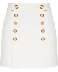 Balmain - Short Cotton Canvas Skirt - Lyst