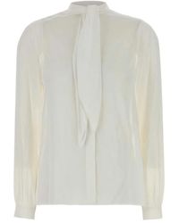 Tory Burch - Shirt With Bow - Lyst