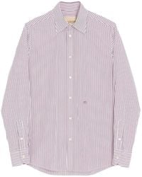 Valentino Garavani - Cotton Poplin Striped Shirt With Vlogo Embroidery - Lyst