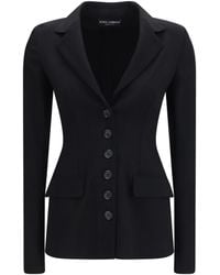 Dolce & Gabbana - Single Breasted Stretch Wool Jacket Fleece - Lyst