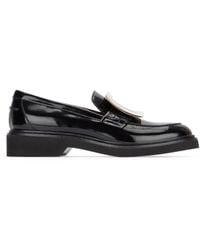 Roger Vivier - Polished Calfskin Loafers With Metallic Buckle Detail - Lyst