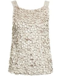 P.A.R.O.S.H. - Sleeveless Rhinestoned Top - Lyst