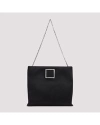 Roger Vivier - Trompette Strass Soft Satin Clutch - Lyst
