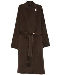 Alberta Ferretti - Alberta Ferretti Dark Wool Coat - Lyst