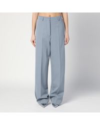 Stella McCartney - Wide-Leg Light Falabella Pants With Chain - Lyst