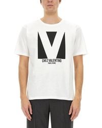 Valentino - Cotton Tshirt With Chez Print - Lyst
