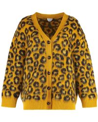 Bottega Veneta - Embroidered Wool Blend Oversize Cardigan - Lyst