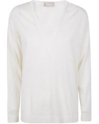Drumohr - Long Sleeve V-Neck Extrafine Sweater - Lyst