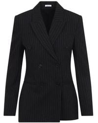 McQueen - Pinstripe Lurex Wool Jacket - Lyst