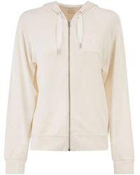 Majestic - Hooded Zip-Up Sweatshirt - Lyst