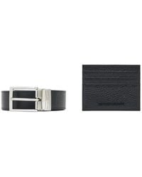 Emporio Armani - Leather Card Case And Belt Set - Lyst