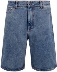 Daily Paper - Compact Shield Embroidery Denim Shorts - Lyst
