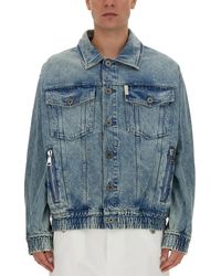 Balmain - Faded Cotton Denim Jacket - Lyst