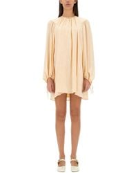 Chloé - Silk Shirred Mini Dress - Lyst