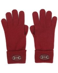 Gucci - Bordeaux Horsebit Wool Gloves - Lyst