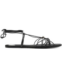 Saint Laurent - Ankle Strap Babylone Flat Sandals - Lyst