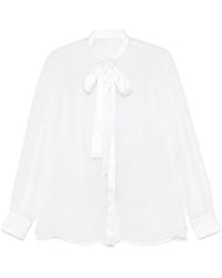 Dolce & Gabbana - Dolce & Gabbana Chiffon Shirt With Bow - Lyst