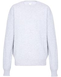 Bottega Veneta - Crew-Neck Cashmere Sweater With Leather Details - Lyst