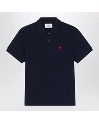 Ami Paris - Polo Ami De Coeur Midnight - Lyst