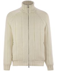 Brunello Cucinelli - Cashmere Knit Down Jacket With Zip - Lyst
