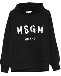 MSGM - Relaxed-Fit Hooded Sweatshirt - Lyst