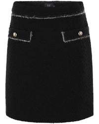 Fay - Wool Short Skirt - Lyst