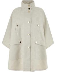 Max Mara - Embroidered Jacquard Cape Coat - Lyst