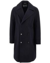 Paltò - Paltó Achille 2L Felt Double-Breasted Coat - Lyst