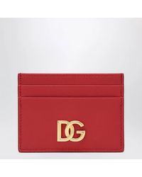 Dolce & Gabbana - Dolce&Gabbana Leather Card Holder With Dg Logo - Lyst