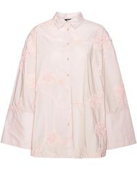 ROTATE BIRGER CHRISTENSEN - Oversized Shirt With Floral Details - Lyst
