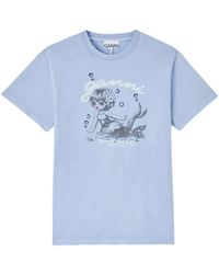 Ganni - Mermaid-Print T-Shirt - Lyst
