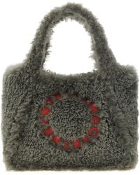 Stella McCartney - Shearling Logo Shopping Bag - Lyst