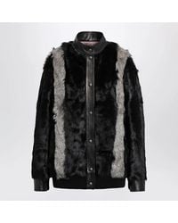 Valentino Garavani - Shearling And Leather Jacket - Lyst